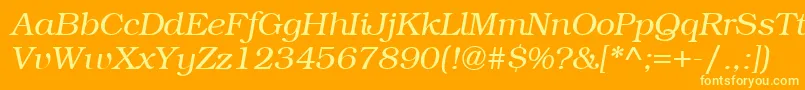 ItcBookmanLightРљСѓСЂСЃРёРІ Font – Yellow Fonts on Orange Background