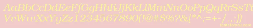 ItcBookmanLightРљСѓСЂСЃРёРІ Font – Yellow Fonts on Pink Background