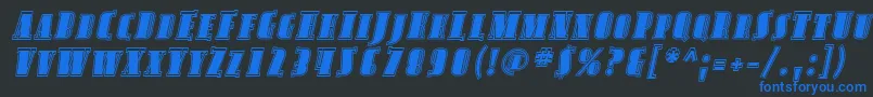 AvondaleScInlineItalic Font – Blue Fonts on Black Background