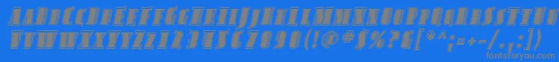 フォントAvondaleScInlineItalic – 青い背景に灰色の文字
