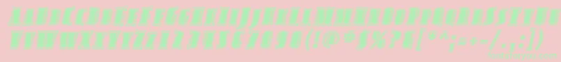 AvondaleScInlineItalic Font – Green Fonts on Pink Background