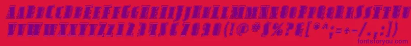 AvondaleScInlineItalic-fontti – violetit fontit punaisella taustalla
