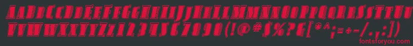 AvondaleScInlineItalic Font – Red Fonts on Black Background