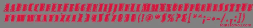 AvondaleScInlineItalic-fontti – punaiset fontit harmaalla taustalla