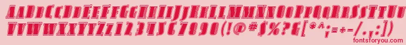 AvondaleScInlineItalic-Schriftart – Rote Schriften auf rosa Hintergrund