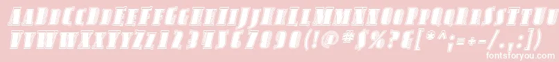 AvondaleScInlineItalic-Schriftart – Weiße Schriften auf rosa Hintergrund