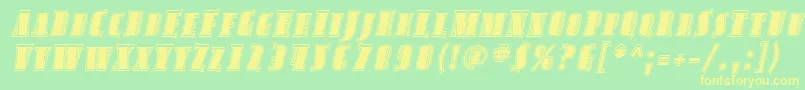 Шрифт AvondaleScInlineItalic – жёлтые шрифты на зелёном фоне