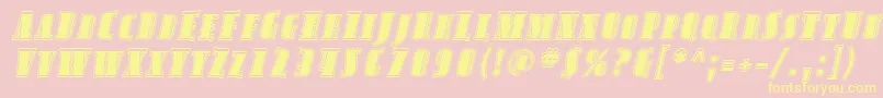 AvondaleScInlineItalic Font – Yellow Fonts on Pink Background