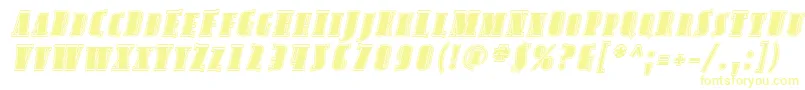 Шрифт AvondaleScInlineItalic – жёлтые шрифты на белом фоне