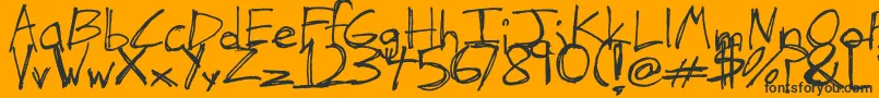 TheHandOfTes Font – Black Fonts on Orange Background