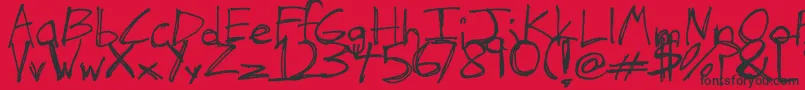 TheHandOfTes Font – Black Fonts on Red Background