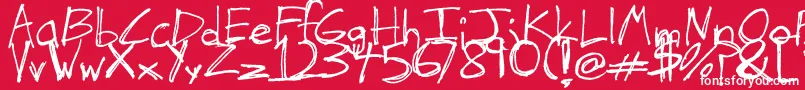 TheHandOfTes Font – White Fonts on Red Background