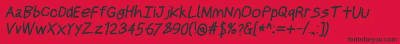 Justbreathebdobl3 Font – Black Fonts on Red Background