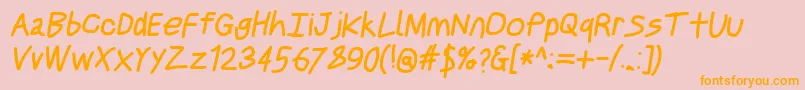 Justbreathebdobl3 Font – Orange Fonts on Pink Background