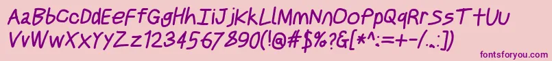 Justbreathebdobl3 Font – Purple Fonts on Pink Background