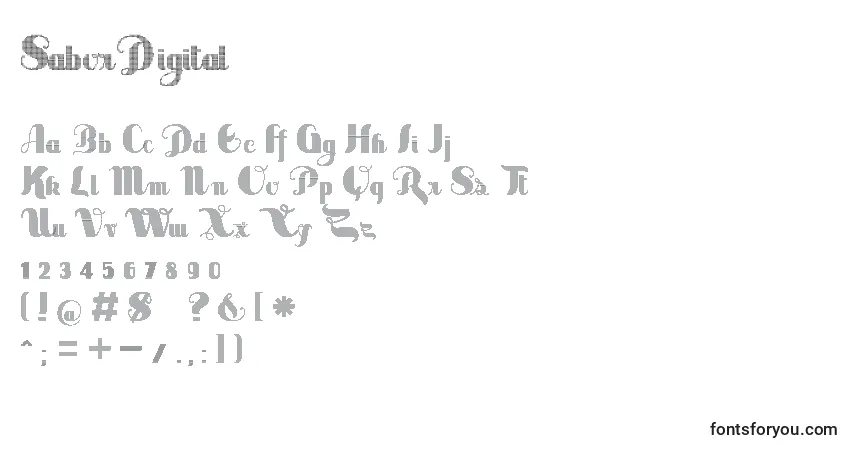 Schriftart SaborDigital – Alphabet, Zahlen, spezielle Symbole