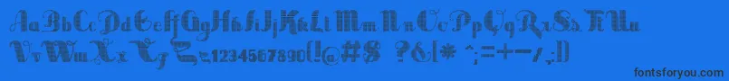フォントSaborDigital – 黒い文字の青い背景