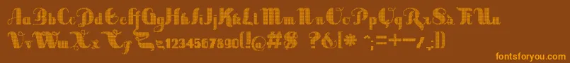 SaborDigital Font – Orange Fonts on Brown Background
