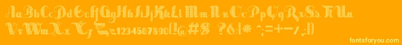 SaborDigital Font – Yellow Fonts on Orange Background