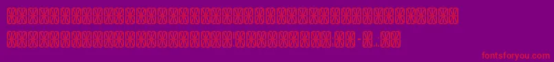 フォントTransponderGridAoe – 紫の背景に赤い文字