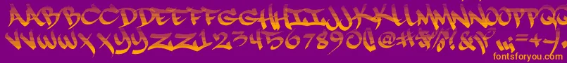 RapscriptFade09 Font – Orange Fonts on Purple Background