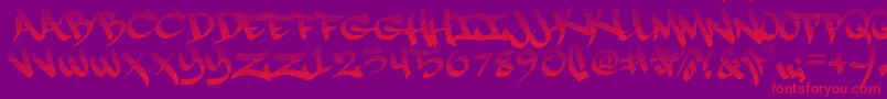 RapscriptFade09-Schriftart – Rote Schriften auf violettem Hintergrund