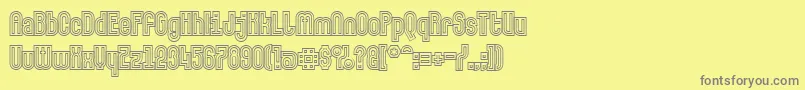 フォントMakushkaquadriga – 黄色の背景に灰色の文字