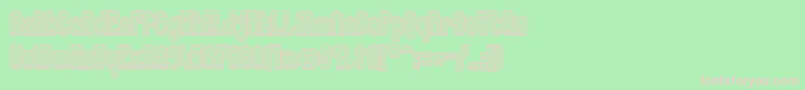 Makushkaquadriga-Schriftart – Rosa Schriften auf grünem Hintergrund