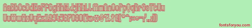 Шрифт Makushkaquadriga – красные шрифты на зелёном фоне