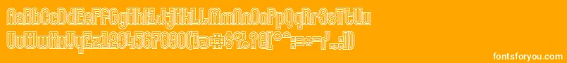 Шрифт Makushkaquadriga – белые шрифты на оранжевом фоне