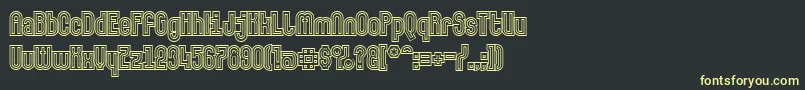 フォントMakushkaquadriga – 黒い背景に黄色の文字
