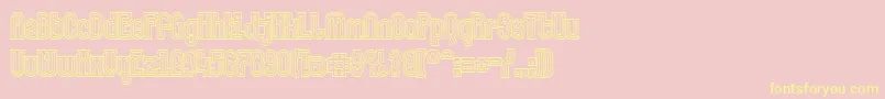 Makushkaquadriga-Schriftart – Gelbe Schriften auf rosa Hintergrund