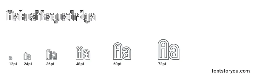 Размеры шрифта Makushkaquadriga