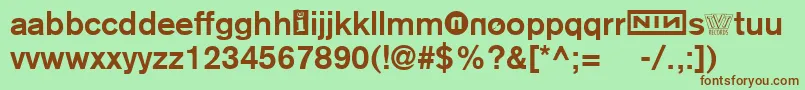 NMod Font – Brown Fonts on Green Background