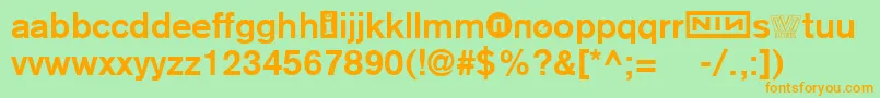 NMod Font – Orange Fonts on Green Background