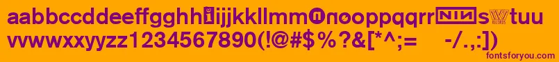 NMod Font – Purple Fonts on Orange Background