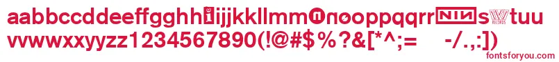 NMod Font – Red Fonts on White Background