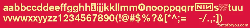NMod Font – Yellow Fonts on Red Background