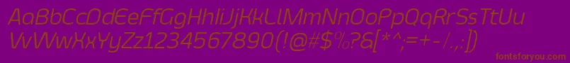 SmoolthanThinItalic-Schriftart – Braune Schriften auf violettem Hintergrund
