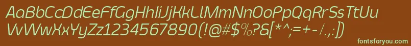 SmoolthanThinItalic-fontti – vihreät fontit ruskealla taustalla
