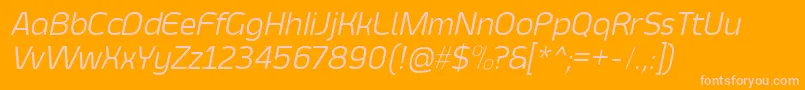 SmoolthanThinItalic-fontti – vaaleanpunaiset fontit oranssilla taustalla