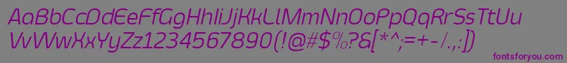 フォントSmoolthanThinItalic – 紫色のフォント、灰色の背景