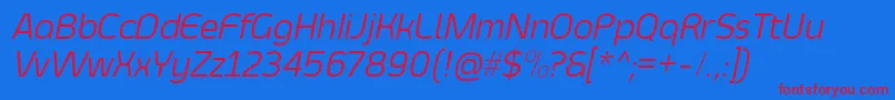 SmoolthanThinItalic Font – Red Fonts on Blue Background