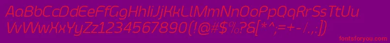 SmoolthanThinItalic Font – Red Fonts on Purple Background