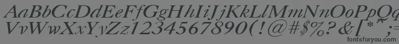 Czcionka CasloncttItalic – czarne czcionki na szarym tle