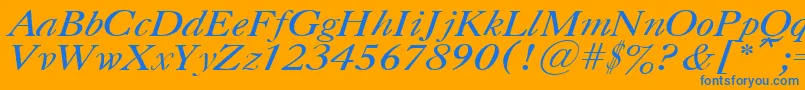 CasloncttItalic Font – Blue Fonts on Orange Background