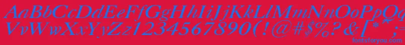 CasloncttItalic Font – Blue Fonts on Red Background