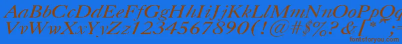 CasloncttItalic Font – Brown Fonts on Blue Background