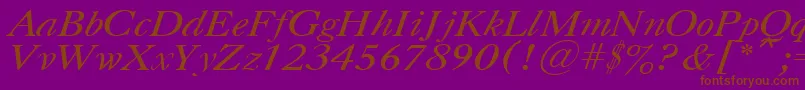 CasloncttItalic Font – Brown Fonts on Purple Background