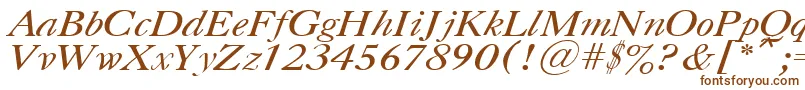 CasloncttItalic-Schriftart – Braune Schriften auf weißem Hintergrund